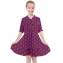 Blue Pattern Texture Kids  All Frills Chiffon Dress View1