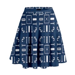 Background Blue High Waist Skirt