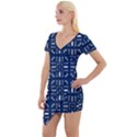 Background Blue Short Sleeve Asymmetric Mini Dress View1