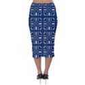 Background Blue Velvet Midi Pencil Skirt View2