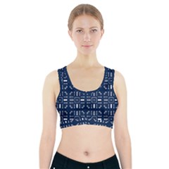 Background Blue Sports Bra With Pocket