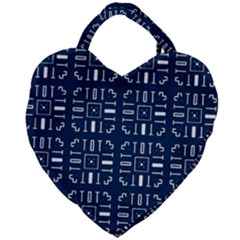 Background Blue Giant Heart Shaped Tote