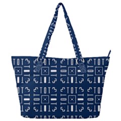 Background Blue Full Print Shoulder Bag