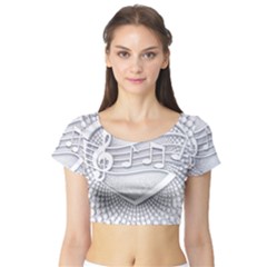 Circle Music Short Sleeve Crop Top