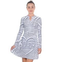 Circle Music Long Sleeve Panel Dress by HermanTelo