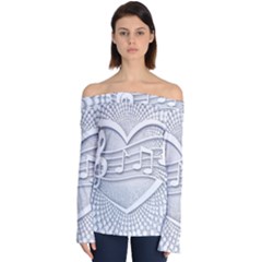 Circle Music Off Shoulder Long Sleeve Top