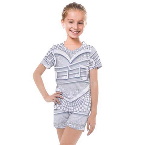 Circle Music Kids  Mesh Tee And Shorts Set by HermanTelo