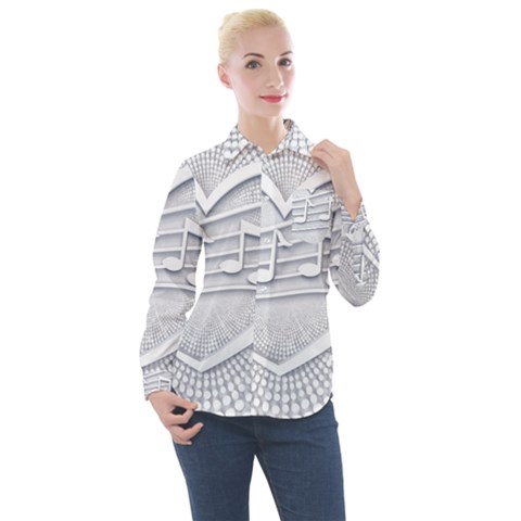 Circle Music Women s Long Sleeve Pocket Shirt by HermanTelo