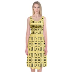 Background Yellow Midi Sleeveless Dress