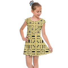 Background Yellow Kids  Cap Sleeve Dress