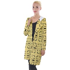 Background Yellow Hooded Pocket Cardigan