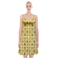 Background Yellow Spaghetti Strap Velvet Dress