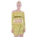 Background Yellow Off Shoulder Top with Mini Skirt Set View1