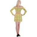 Background Yellow Off Shoulder Top with Mini Skirt Set View2