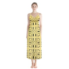 Background Yellow Button Up Chiffon Maxi Dress