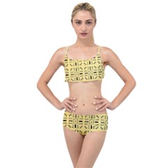 Background Yellow Layered Top Bikini Set by HermanTelo