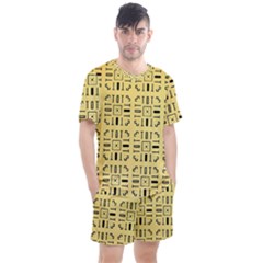 Background Yellow Men s Mesh Tee And Shorts Set