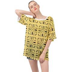 Background Yellow Oversized Chiffon Top by HermanTelo