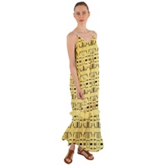 Background Yellow Cami Maxi Ruffle Chiffon Dress