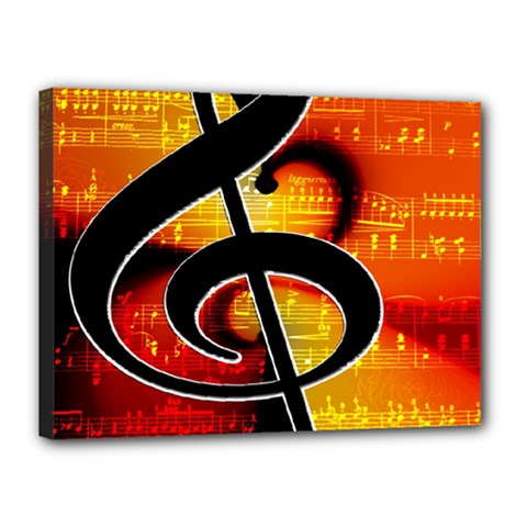 Clef Music Lines Notenblatt Canvas 16  X 12  (stretched)