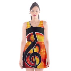 Clef Music Lines Notenblatt Scoop Neck Skater Dress