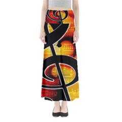 Clef Music Lines Notenblatt Full Length Maxi Skirt