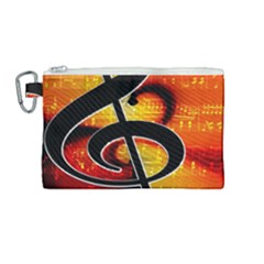 Clef Music Lines Notenblatt Canvas Cosmetic Bag (medium)