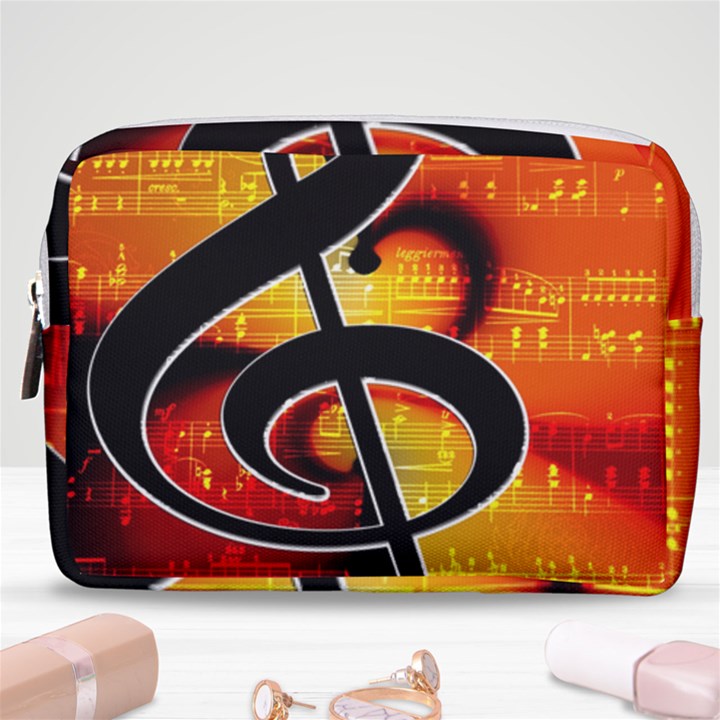 Clef Music Lines Notenblatt Make Up Pouch (Medium)