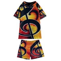 Clef Music Lines Notenblatt Kids  Swim Tee And Shorts Set