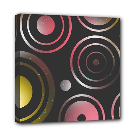 Circles Yellow Space Mini Canvas 8  X 8  (stretched)