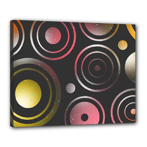 Circles Yellow Space Canvas 20  X 16  (stretched)