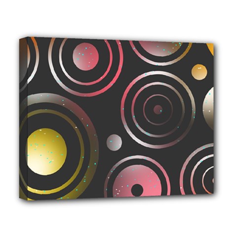 Circles Yellow Space Deluxe Canvas 20  X 16  (stretched)