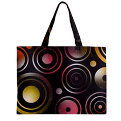 Circles Yellow Space Zipper Mini Tote Bag