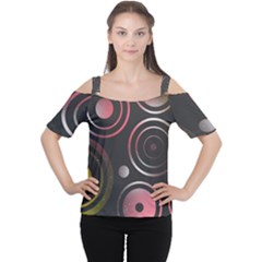 Circles Yellow Space Cutout Shoulder Tee