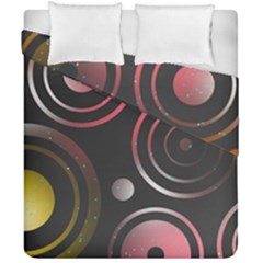 Circles Yellow Space Duvet Cover Double Side (california King Size)