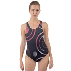 Circles Yellow Space Cut-out Back One Piece Swimsuit