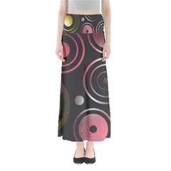 Circles Yellow Space Full Length Maxi Skirt