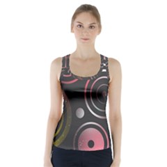 Circles Yellow Space Racer Back Sports Top