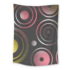 Circles Yellow Space Medium Tapestry by HermanTelo