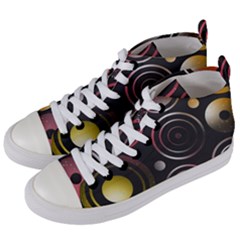 Circles Yellow Space Women s Mid-top Canvas Sneakers