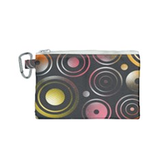 Circles Yellow Space Canvas Cosmetic Bag (small) by HermanTelo