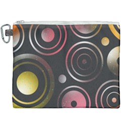 Circles Yellow Space Canvas Cosmetic Bag (xxxl)