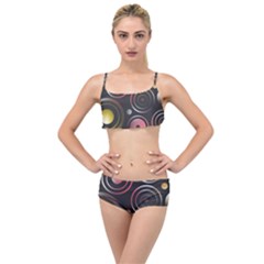 Circles Yellow Space Layered Top Bikini Set by HermanTelo