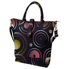 Circles Yellow Space Buckle Top Tote Bag