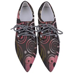 Circles Yellow Space Pointed Oxford Shoes