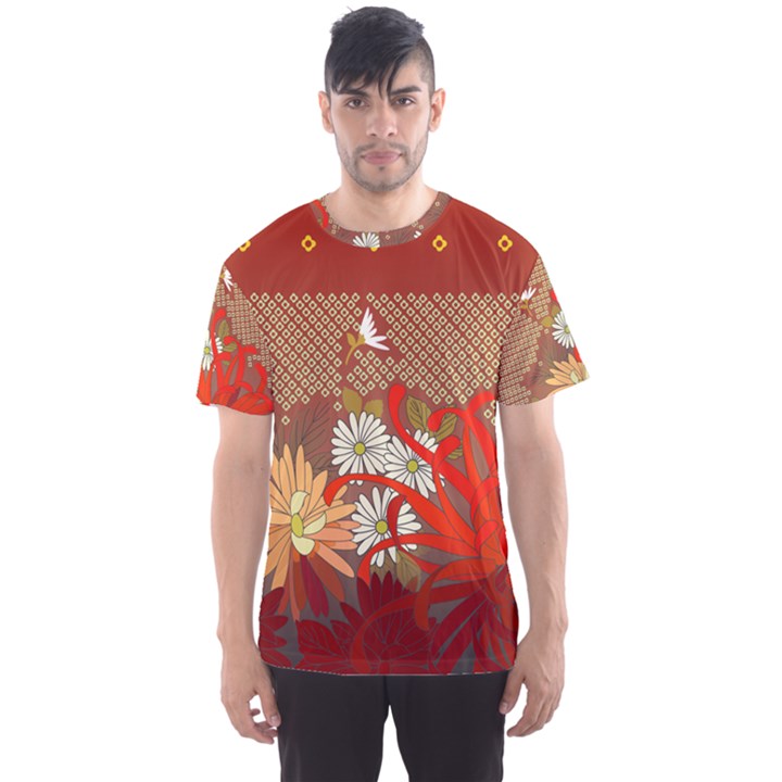 Abstract Flower Men s Sports Mesh Tee