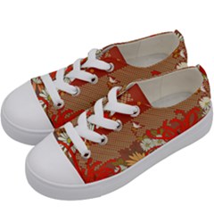 Abstract Flower Kids  Low Top Canvas Sneakers