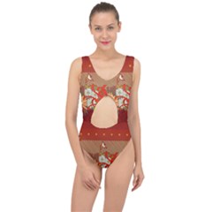 Abstract Flower Center Cut Out Swimsuit