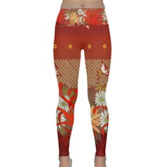 Abstract Flower Lightweight Velour Classic Yoga Leggings by HermanTelo