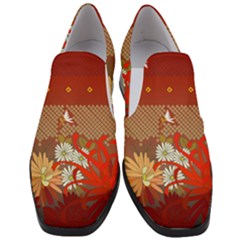 Abstract Flower Women Slip On Heel Loafers